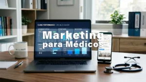 Dashboard de marketing digital para médicos com dados de agendamentos e perfil no Google
